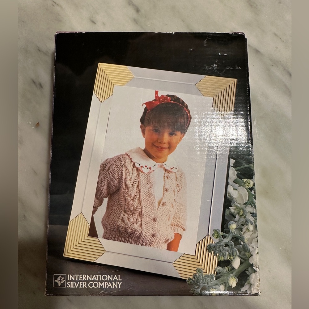 Silver and gold picture frame for 5x7 photo